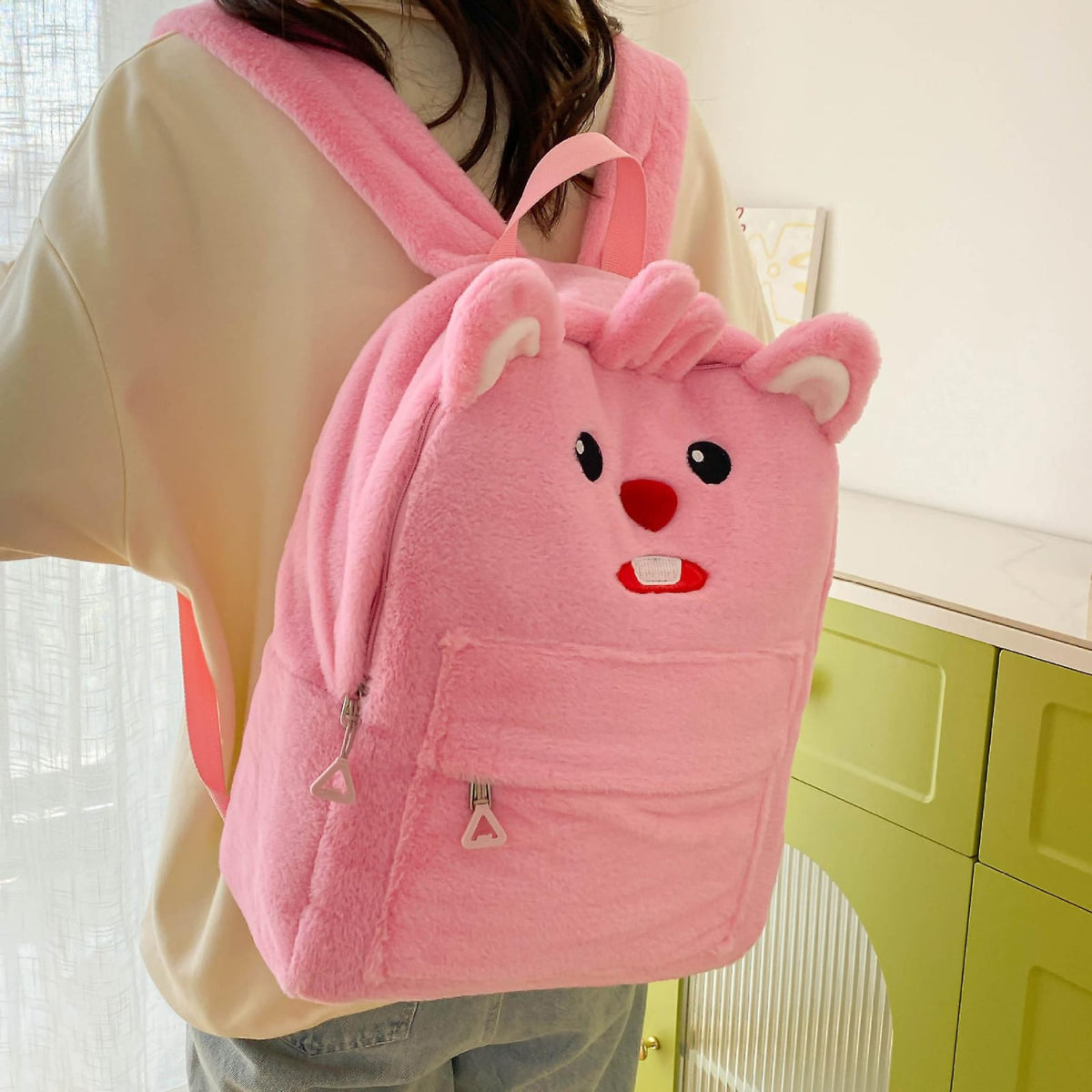 Cute Bunny Plush Backpack – Fluffy School Bag