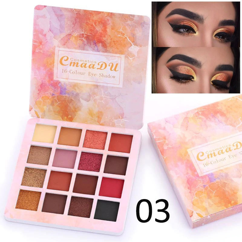 16 Color Eyeshadow Palette – Matte & Shimmer Multi-Color Eye Shadow Kit