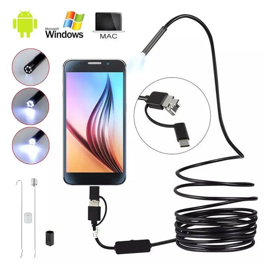 Flexible USB Borescope Camera with LED Lights