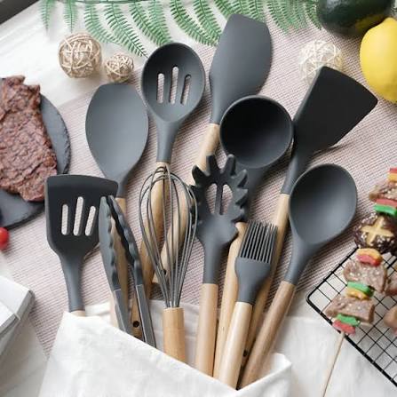 12 Pcs Heat Resistant Silicone Kitchen Tools Set