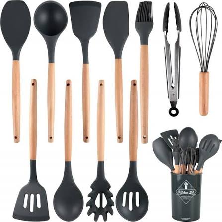 12 Pcs Heat Resistant Silicone Kitchen Tools Set