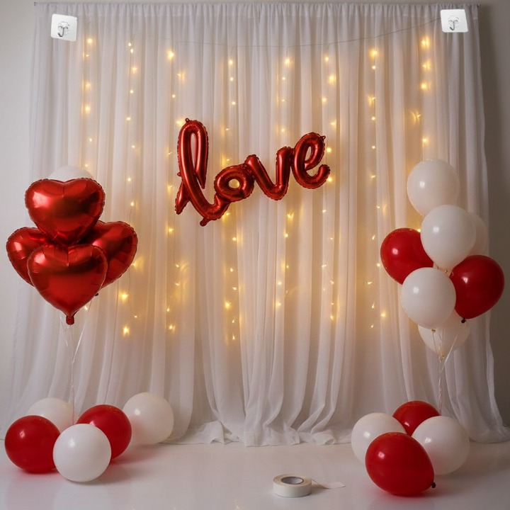 32 Pcs Romantic Tent Decoration Set with LED Lights