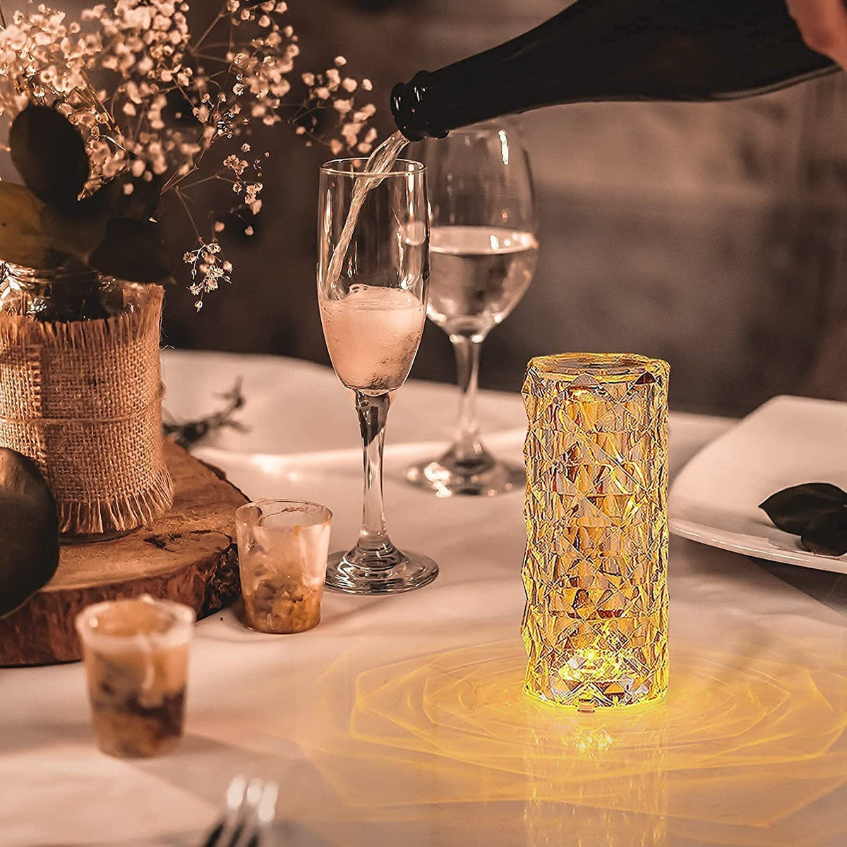 Crystal Rose Diamond LED Lamp – 16 Colors