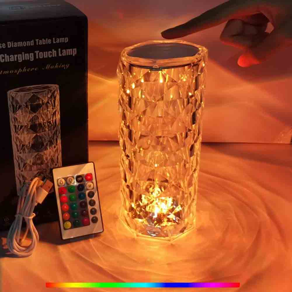 Crystal Rose Diamond LED Lamp – 16 Colors