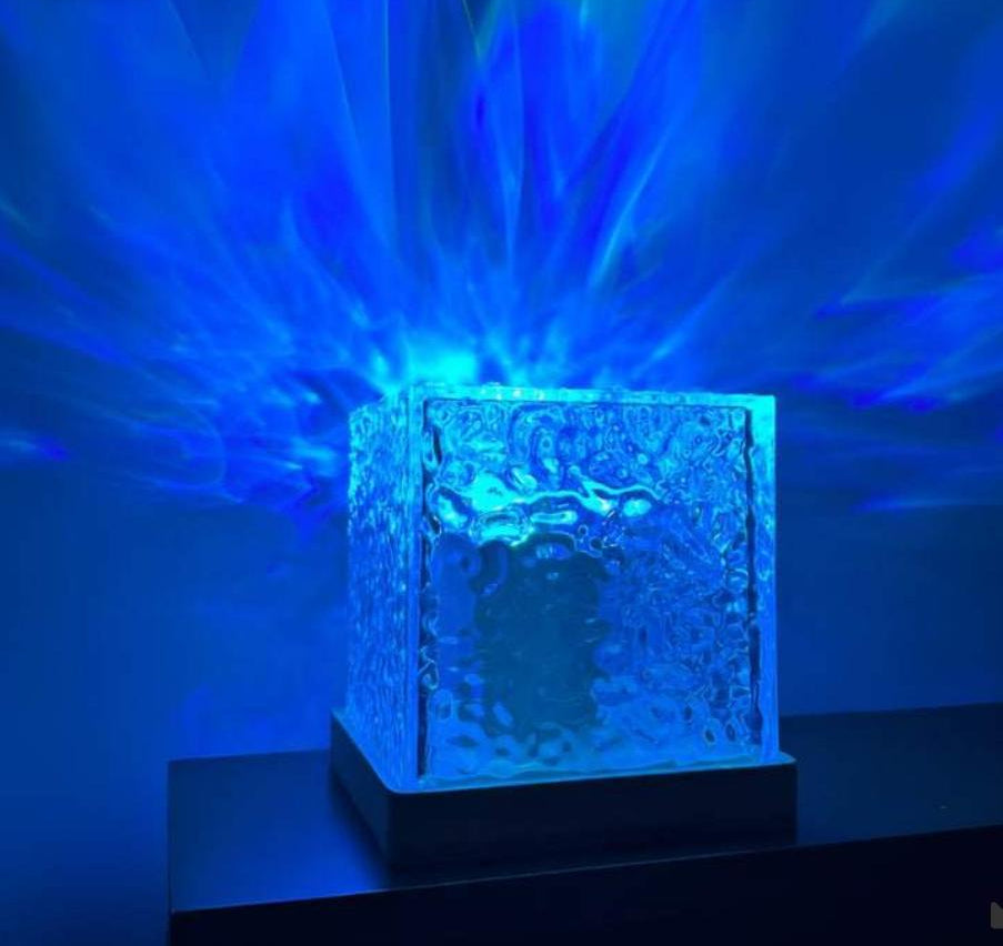 Rotating Water Ripple Crystal Lamp – 12 Colors