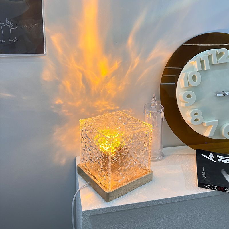 Rotating Water Ripple Crystal Lamp – 12 Colors