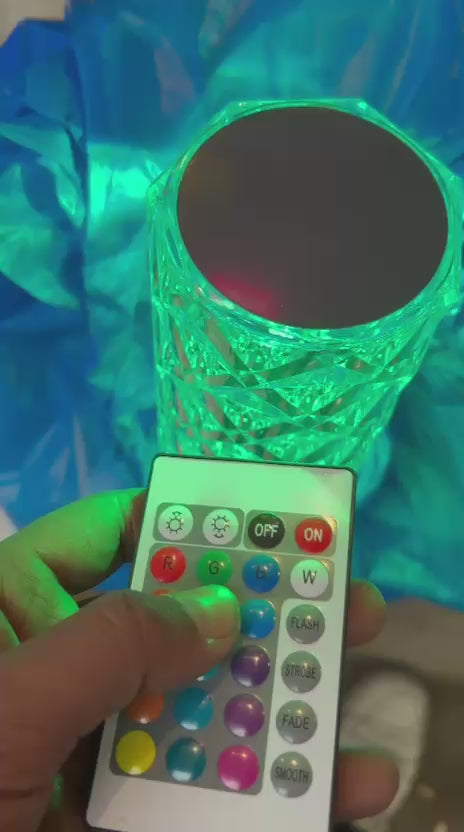 Crystal Rose Diamond LED Lamp – 16 Colors