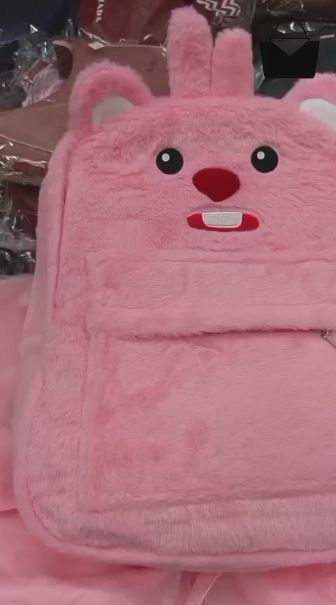 Cute Bunny Plush Backpack – Fluffy School Bag