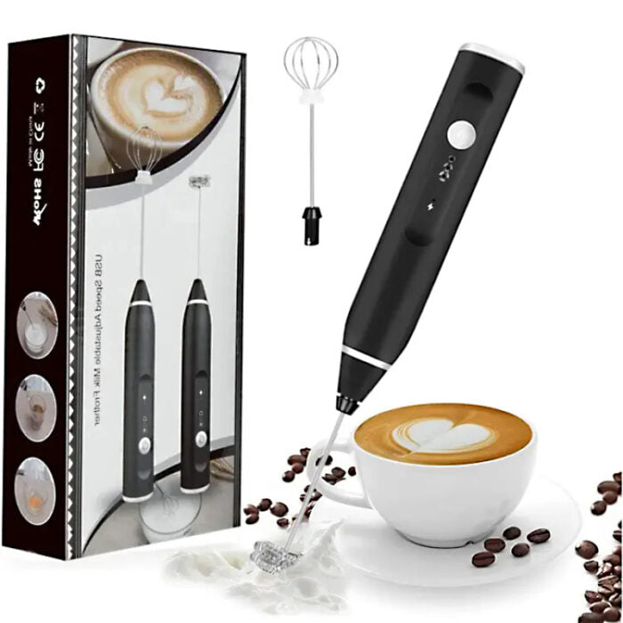 USB Rechargeable Milk Frother & Egg Beater – 3 Speed